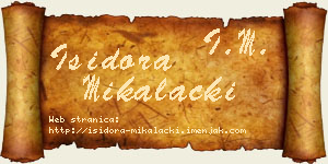 Isidora Mikalački vizit kartica